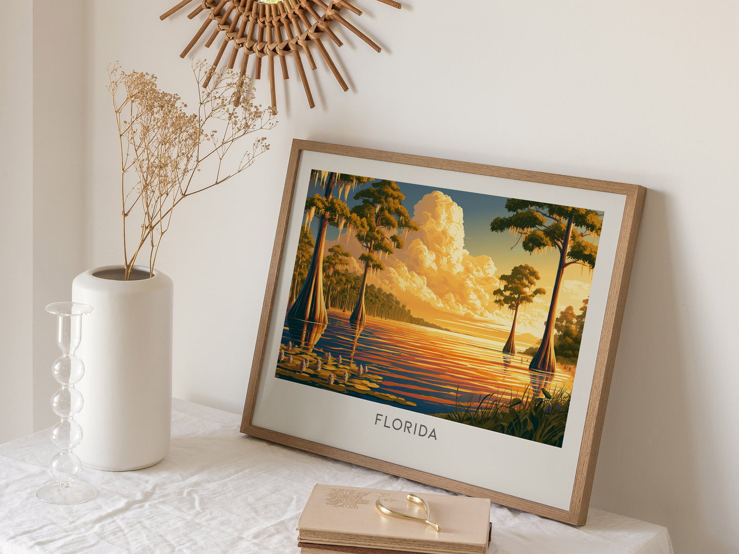 Florida Landscape Matte Border Poster | Travel Wall Art — 16x20 in