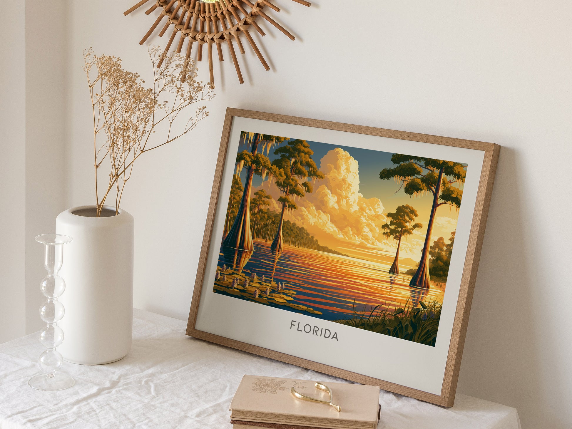 Florida Landscape Matte Border Poster | Travel Wall Art — 16x20 in
