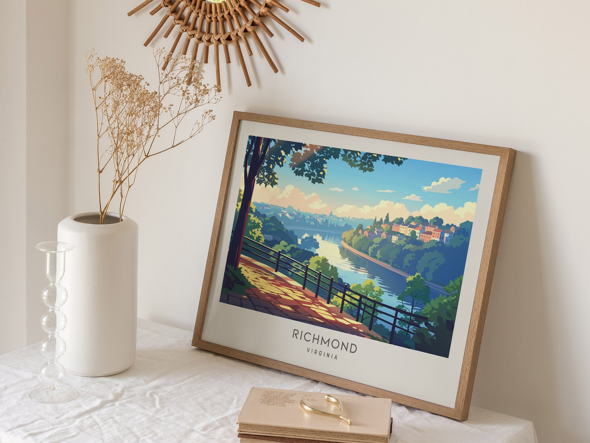 Richmond Landscape Matte Border Poster | Virginia Travel Wall Art — 16x20 in