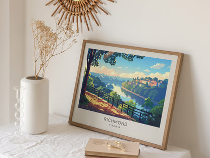 Richmond Landscape Matte Border Poster | Virginia Travel Wall Art — 16x20 in
