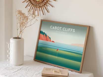 Cabot Cliffs Landscape Poster | Nova Scotia Golf Course Print Framed or Unframed Wall Art — 16x20 in