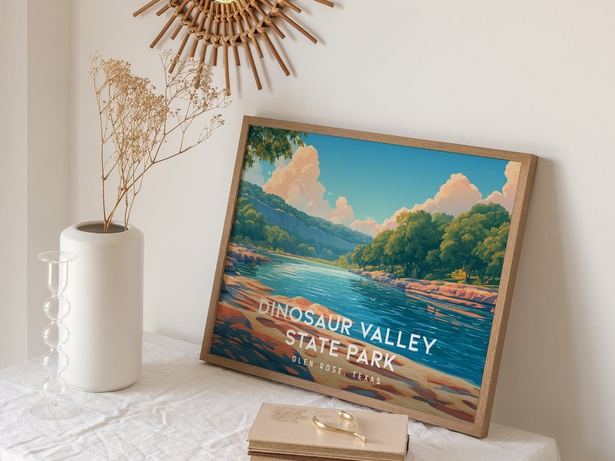 Dinosaur Valley State Park Landscape Poster | Glen Rose, Texas Vacation Wall Art — 16x20 in