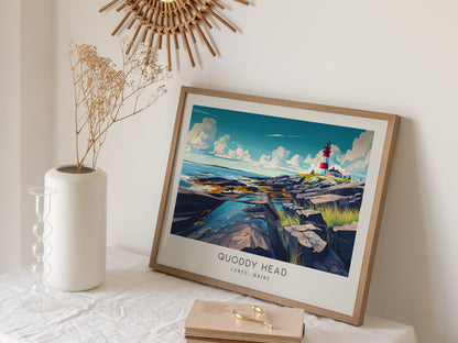 Quoddy Head Landscape Matte Border Poster | Lubec, Maine Destination Print — 16x20 in