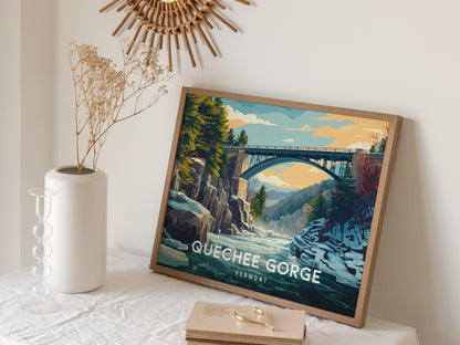 Quechee Gorge Landscape, Vermont Poster | Framed or Unframed Gorge Wall Art — 16x20 in