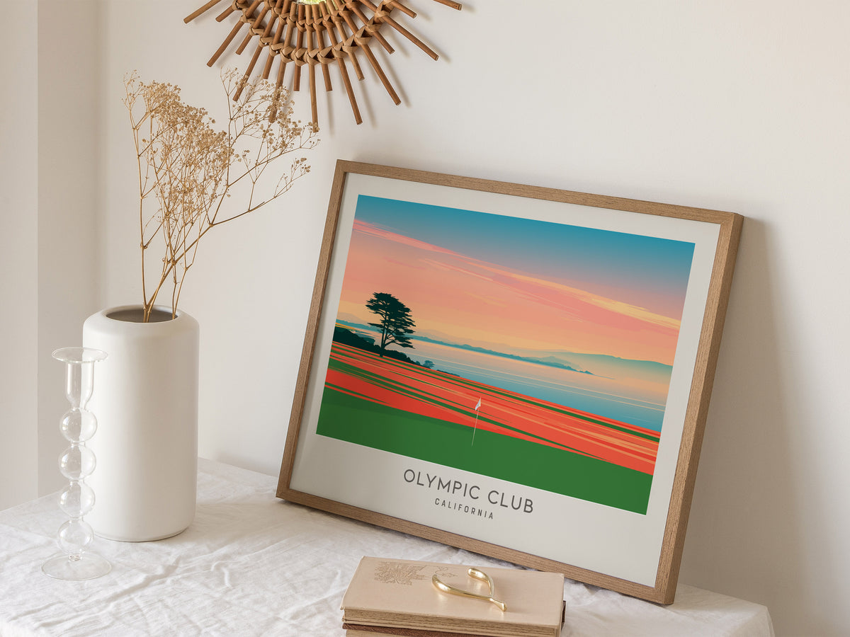 Olympic Club Landscape Matte Border Poster | California Golf Wall Art & Framed or Unframed — 16x20 in