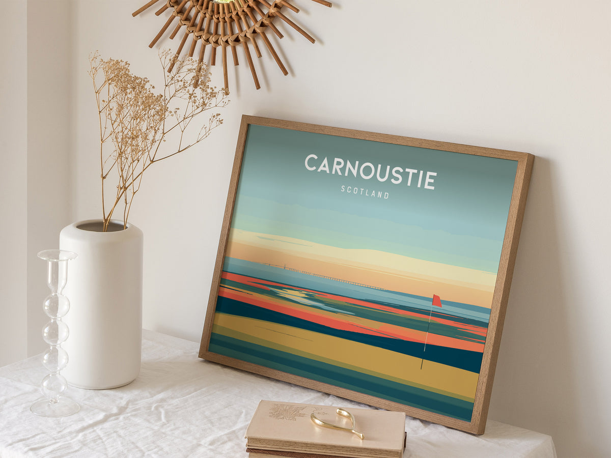 Carnoustie Landscape Poster | Scotland Golf Wall Art Framed or Unframed — 16x20 in