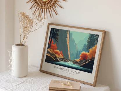 Smugglers' Notch Landscape Matte Border Poster | Stowe, Vermont Vacation Wall Art — 16x20 in