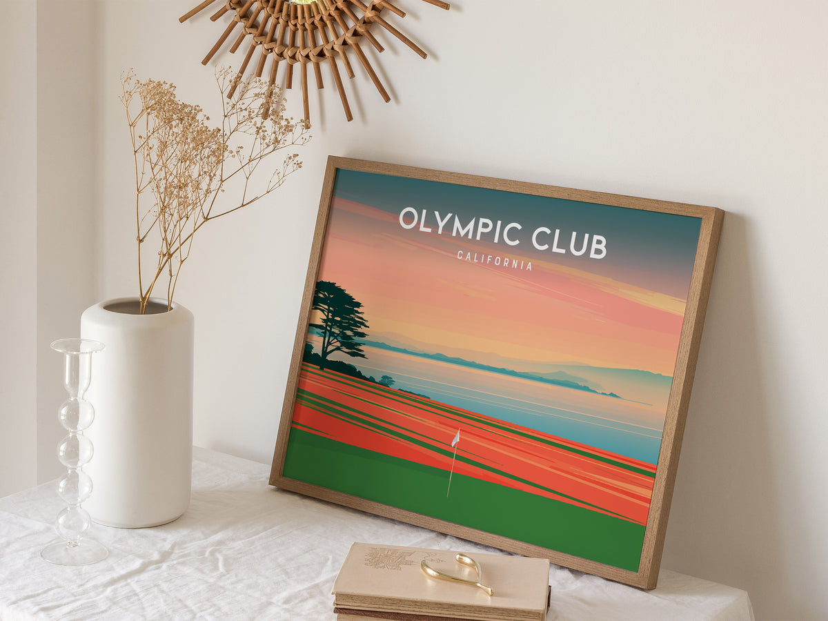 Olympic Club Landscape Poster | California Country Club Decor & Golf Wall Art — 16x20 in