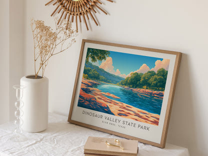 Dinosaur Valley State Park Landscape Matte Border Poster | Glen Rose, Texas Framed or Unframed Travel Wall Art — 16x20 in