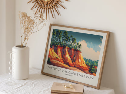 Crater of Diamonds State Park Landscape Matte Border Poster | Arkansas Travel Gift Framed or Unframed — 16x20 in