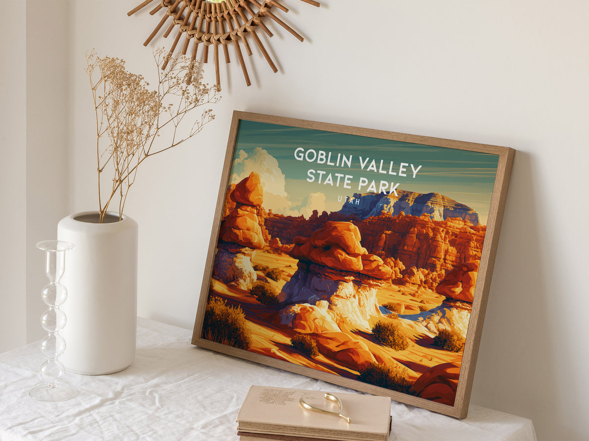 Goblin Valley State Park, Utah Landscape Poster | Vacation Wall Art — 16x20 in