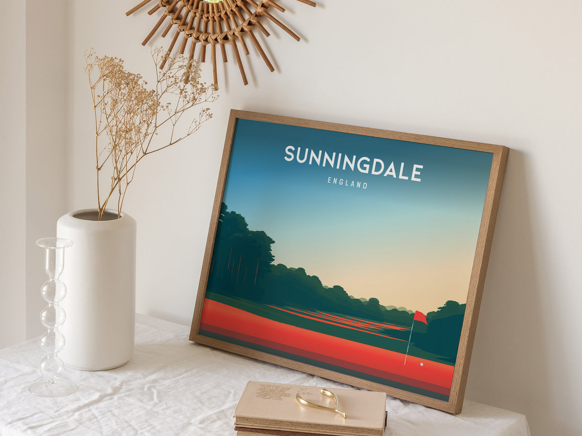 Sunningdale, England Landscape Poster | Golf Wall Art & Framed or Unframed Links Poster — 16x20 in