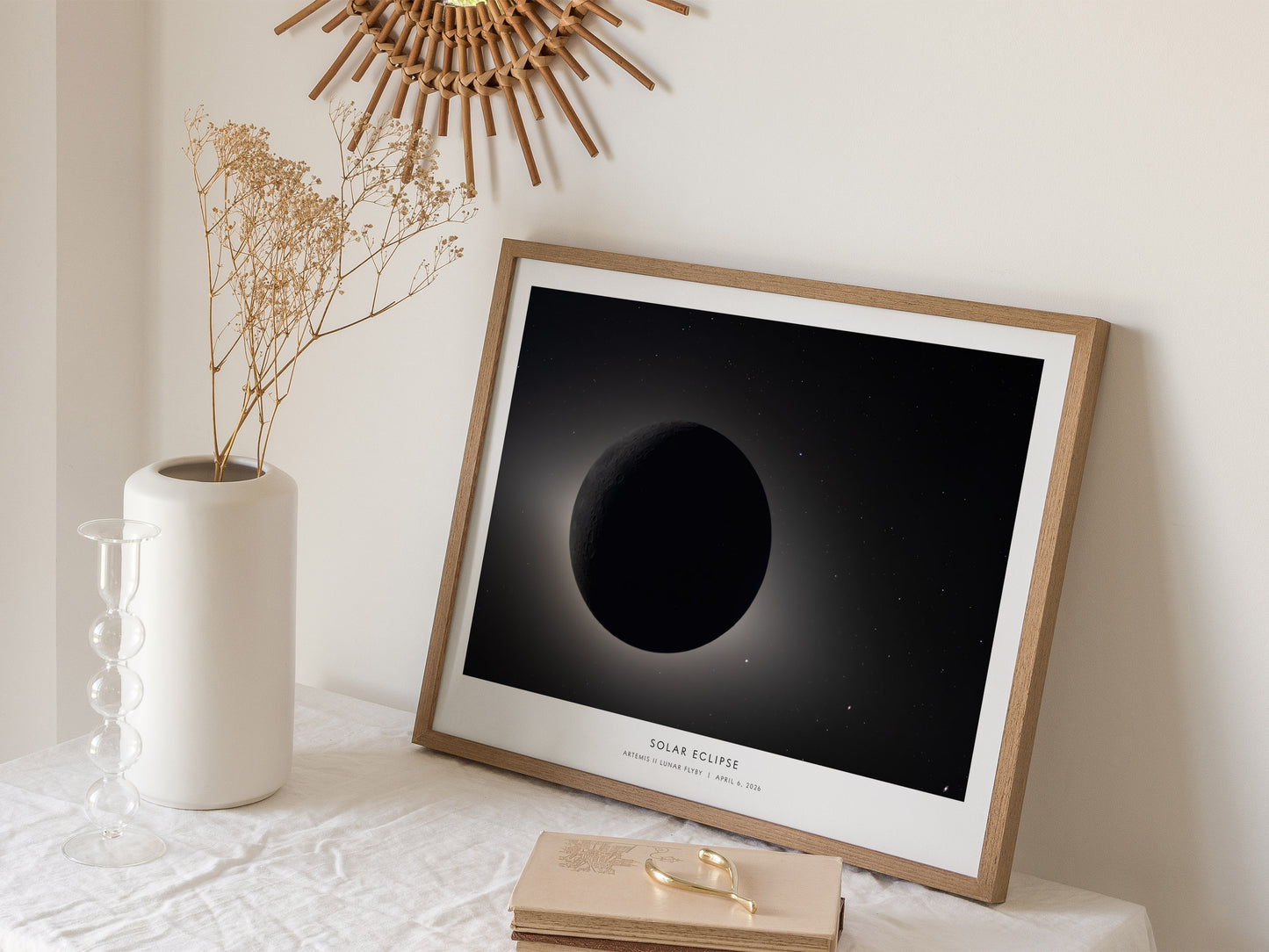 Solar Eclipse Poster | Landscape Artemis II Lunar Flyby NASA Astronomy Print Space Photography — 16x20 in
