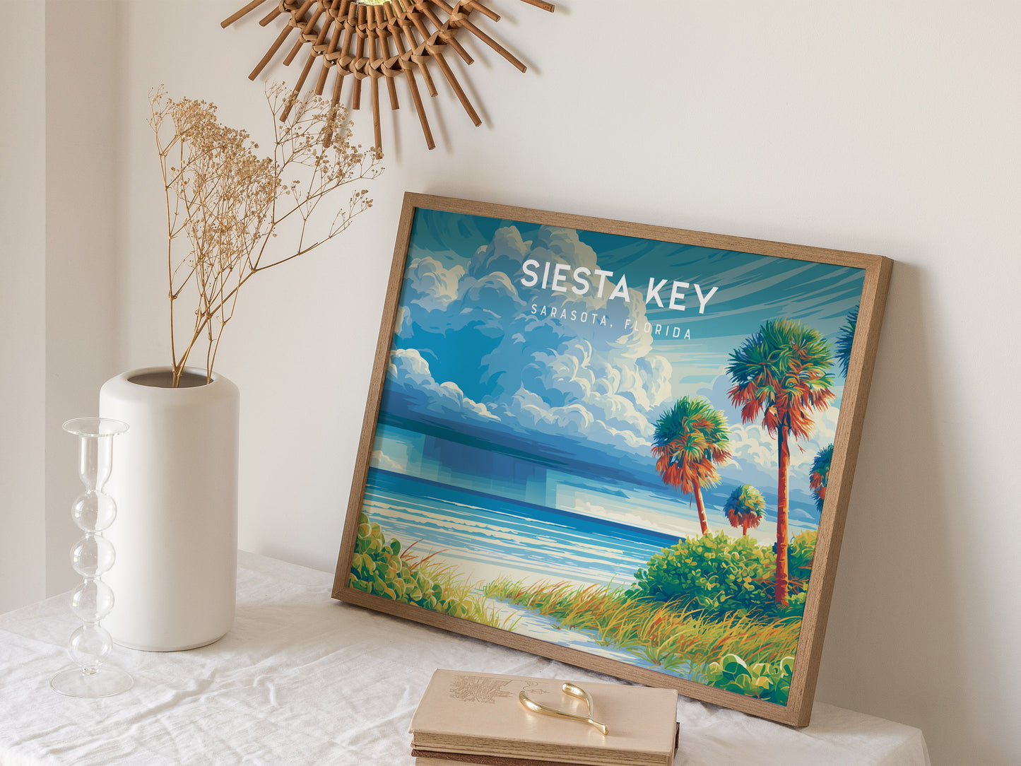 Siesta Key Landscape Poster | Sarasota, Florida Travel Wall Art — 16x20 in