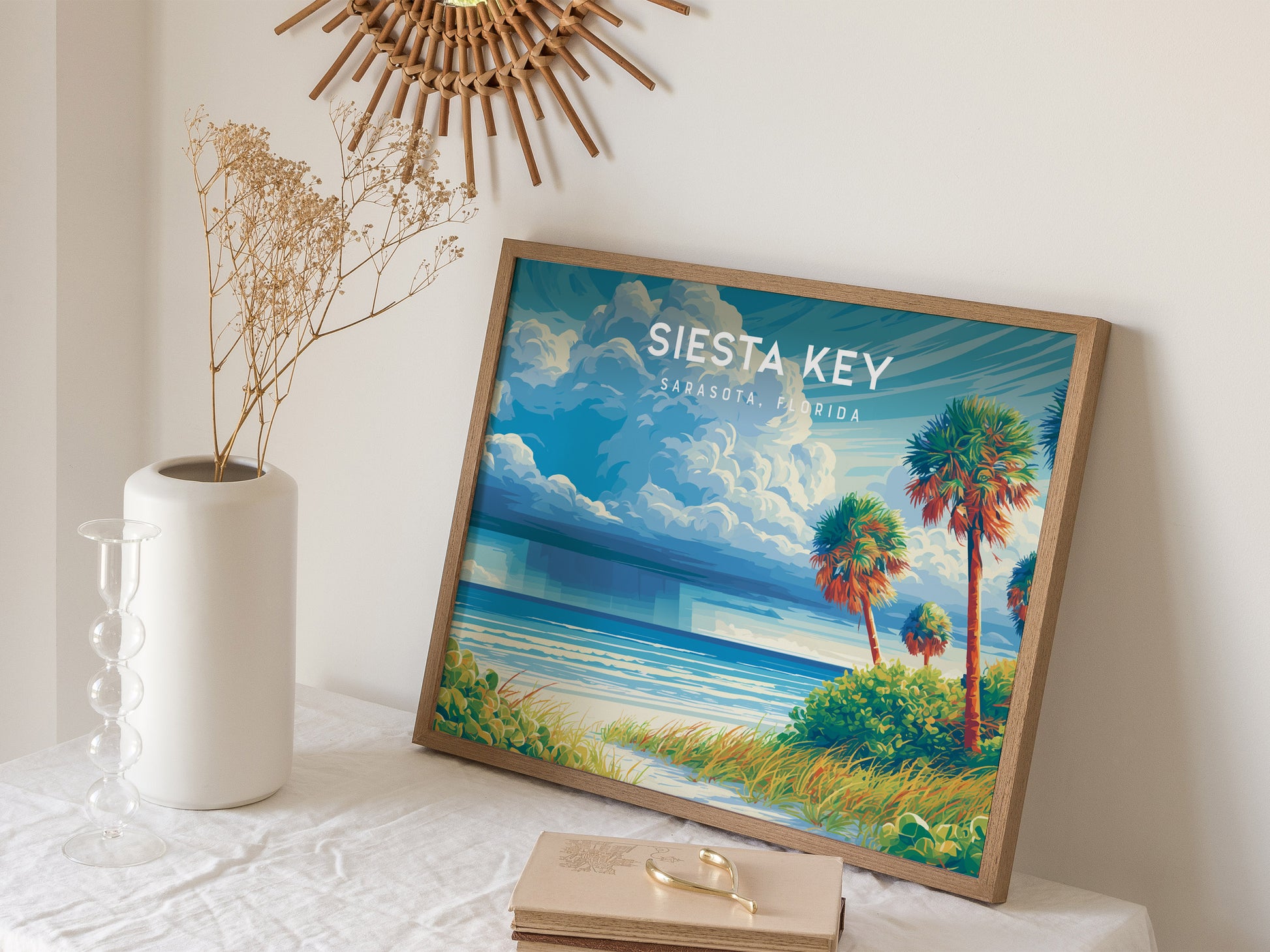 Siesta Key Landscape Poster | Sarasota, Florida Travel Wall Art — 16x20 in