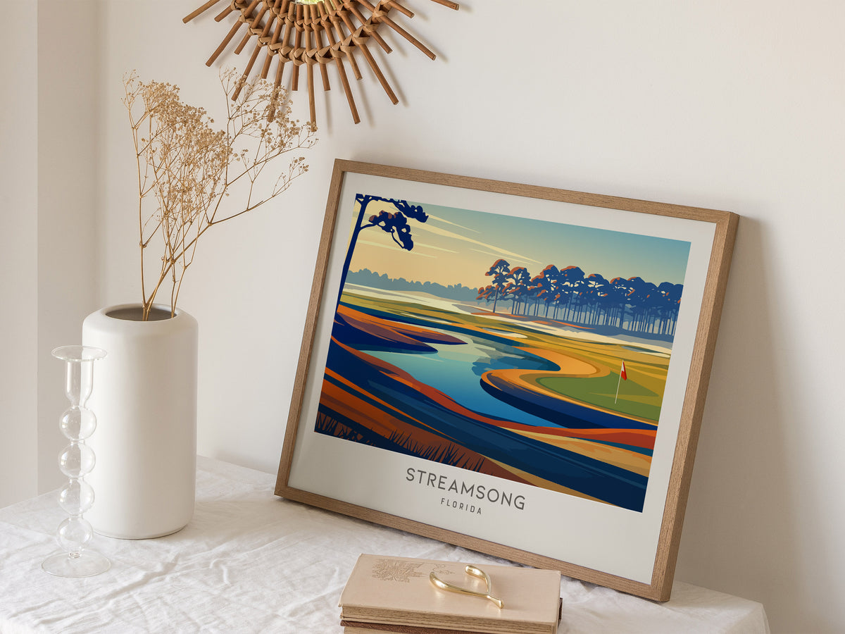 Streamsong Landscape Matte Border Poster | Florida Travel Wall Art — 16x20 in