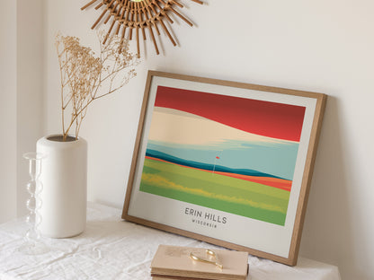 Erin Hills Landscape Matte Golf Wall Art | Wisconsin Links Poster — 16x20 in