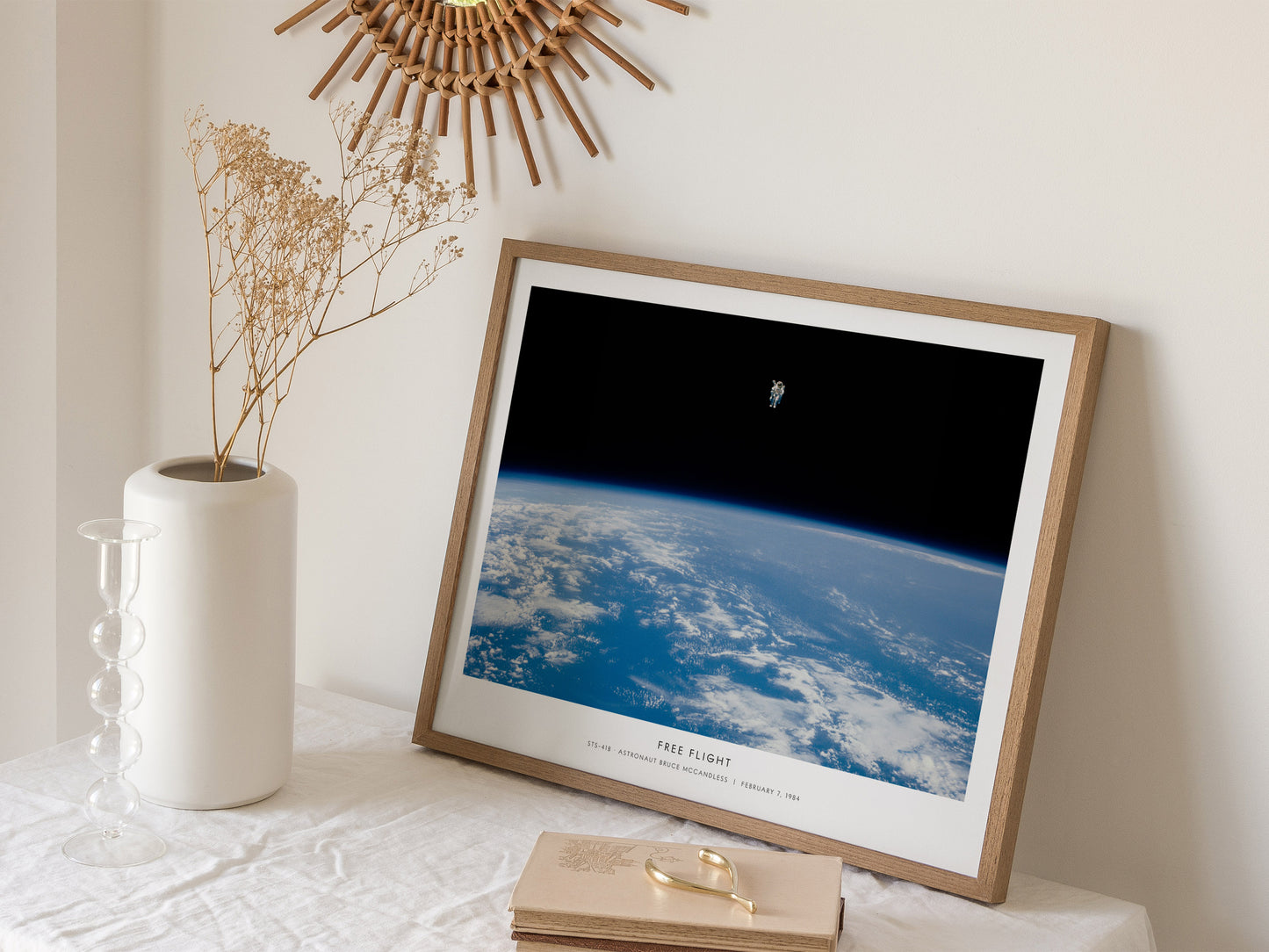 Free Flight Landscape Poster | Sts-41b · Astronaut Bruce Mccandless | STS-41B Astronaut Bruce McCandless NASA Space Photograp