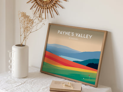 Payne's Valley Landscape Poster | Missouri Country Club Decor & Golf Course Print Wall Art — 16x20 in