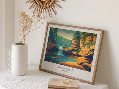 Smith Falls Landscape Matte Border Poster | Nebraska Framed or Unframed Travel Gift — 16x20 in
