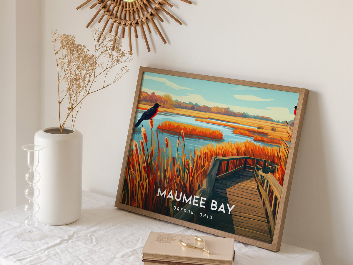 Maumee Bay Landscape Poster | Oregon, Ohio Vacation Wall Art — 16x20 in