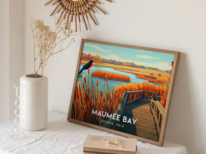 Maumee Bay Landscape Poster | Oregon, Ohio Vacation Wall Art — 16x20 in