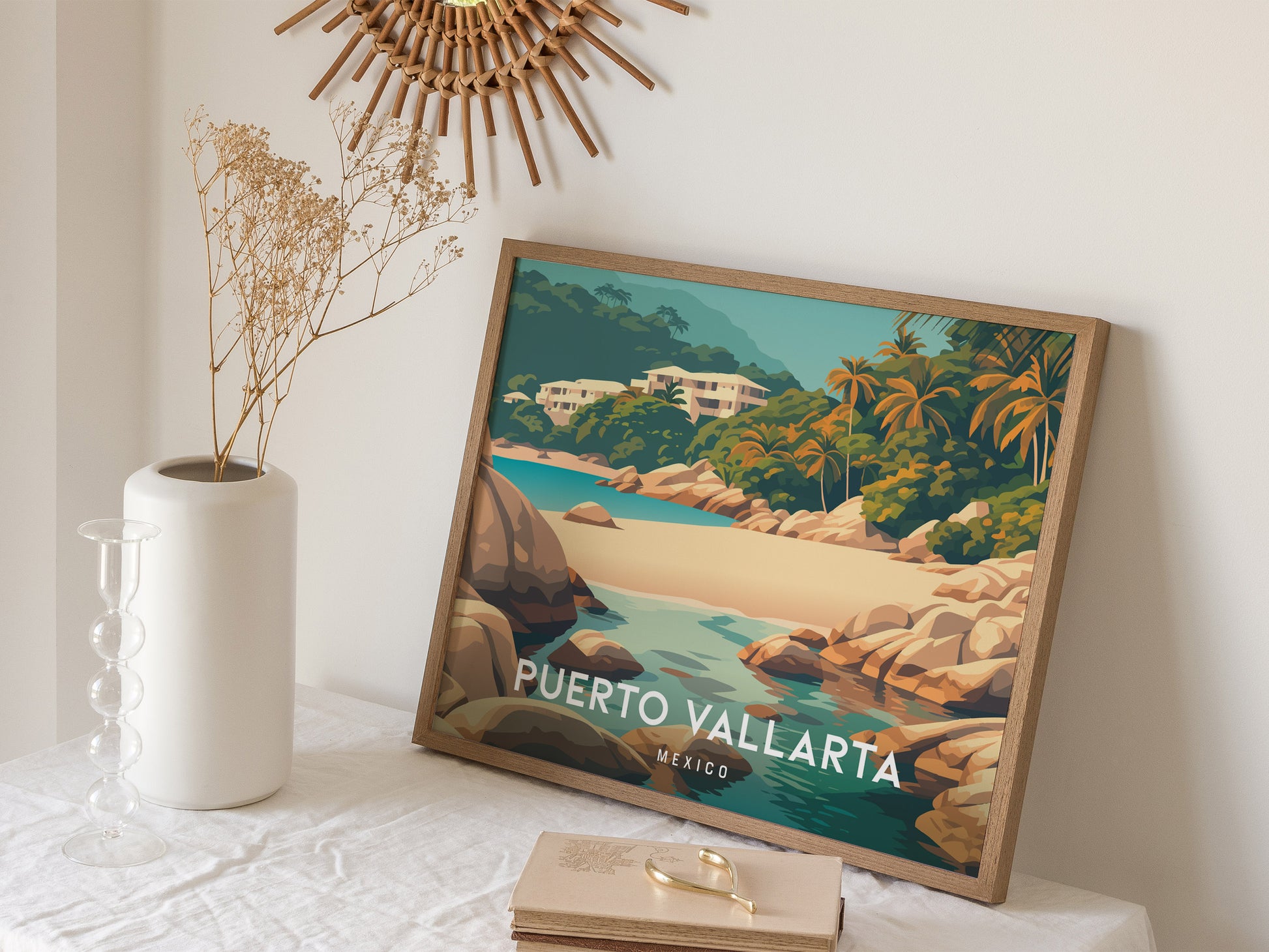 Puerto Vallarta Landscape Poster | Mexico Travel Wall Art — 16x20 in
