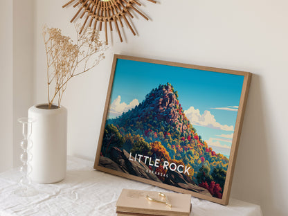 Little Rock, Arkansas Landscape Poster | River Bridge Cityscape Vacation Wall Art — 16x20 in