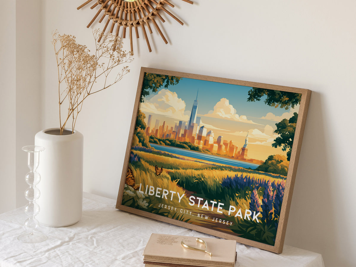 Liberty State Park Landscape Poster | Jersey City, New Jersey Vacation Wall Art — 16x20 in