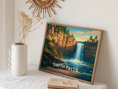 Smith Falls, Nebraska Landscape Poster | Waterfall Vacation Wall Art — 16x20 in