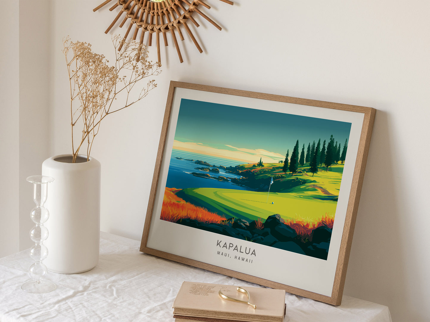 Kapalua Landscape Matte Border Poster | Maui, Hawaii Travel Wall Art — 16x20 in