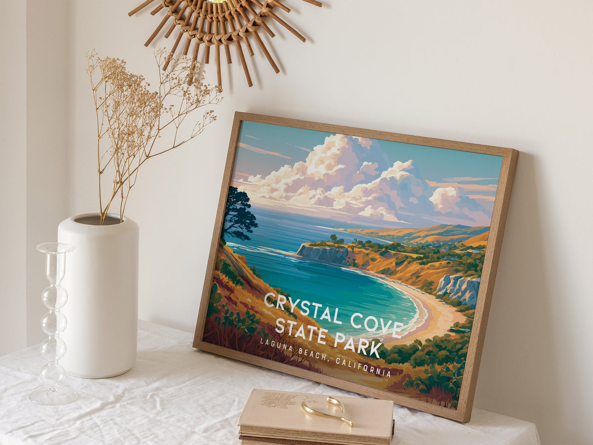 Crystal Cove State Park Landscape Poster | Destination Print Laguna Beach, California Wall Art — 16x20 in