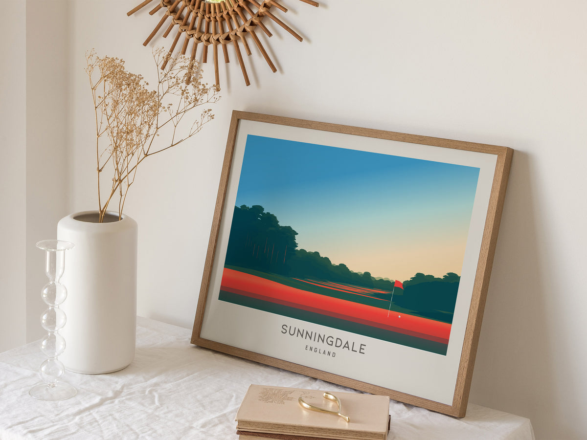 Sunningdale Landscape Matte Border Poster | England Travel Wall Art — 16x20 in