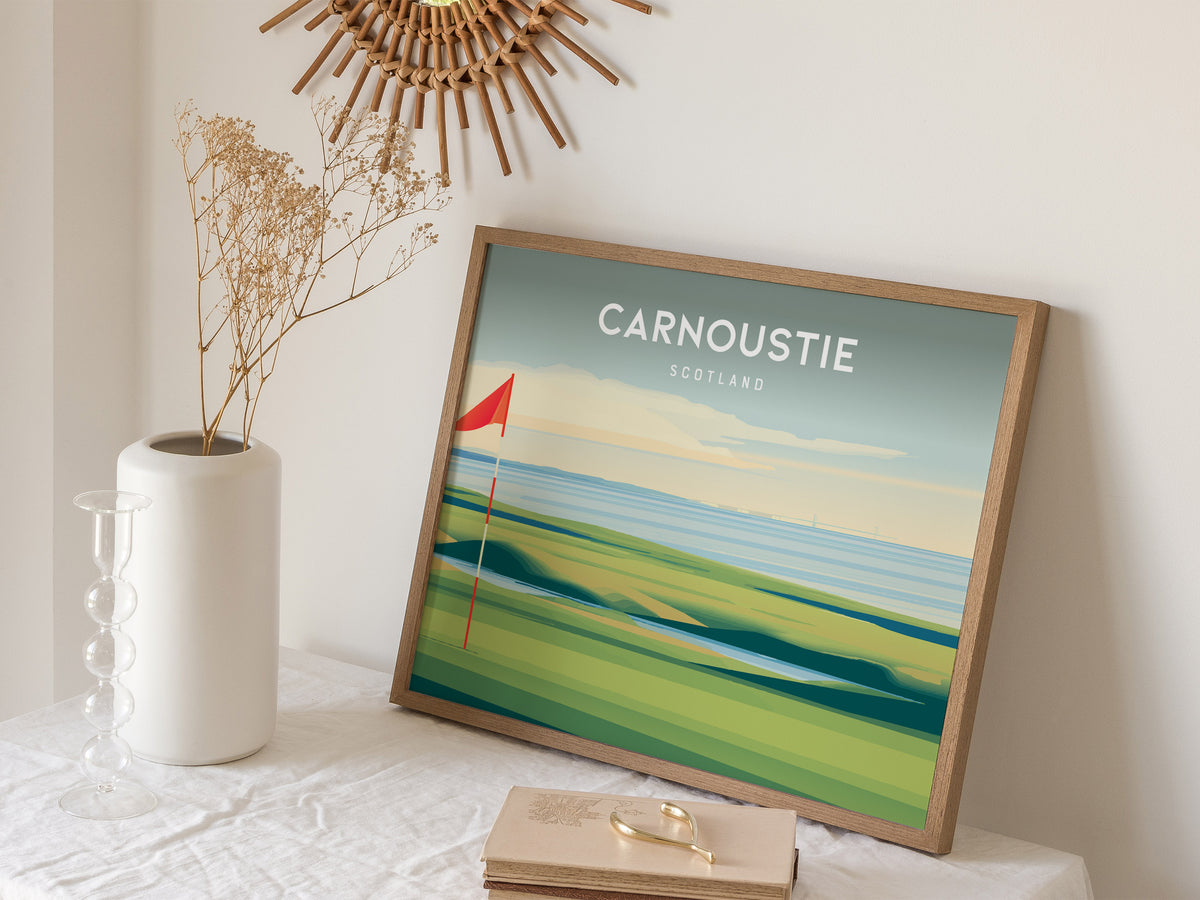 Carnoustie Landscape Poster | Scotland Golf Wall Art Framed or Unframed — 16x20 in