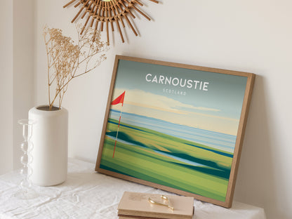 Carnoustie Landscape Poster | Scotland Golf Wall Art Framed or Unframed — 16x20 in