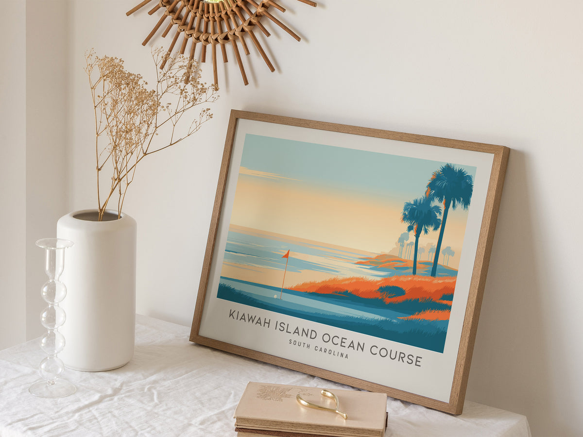 Kiawah Island Ocean Course Landscape Matte Border Poster | South Carolina Golf Course Print & Country Club Decor — 16x20 in