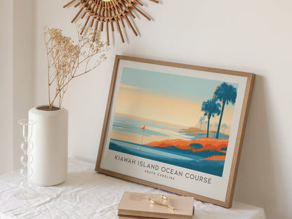 Kiawah Island Ocean Course Landscape Matte Border Poster | South Carolina Golf Course Print & Country Club Decor — 16x20 in