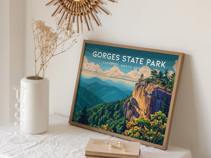 Gorges State Park Landscape Poster | Sapphire, North Carolina Framed or Unframed Beach House Decor — 16x20 in