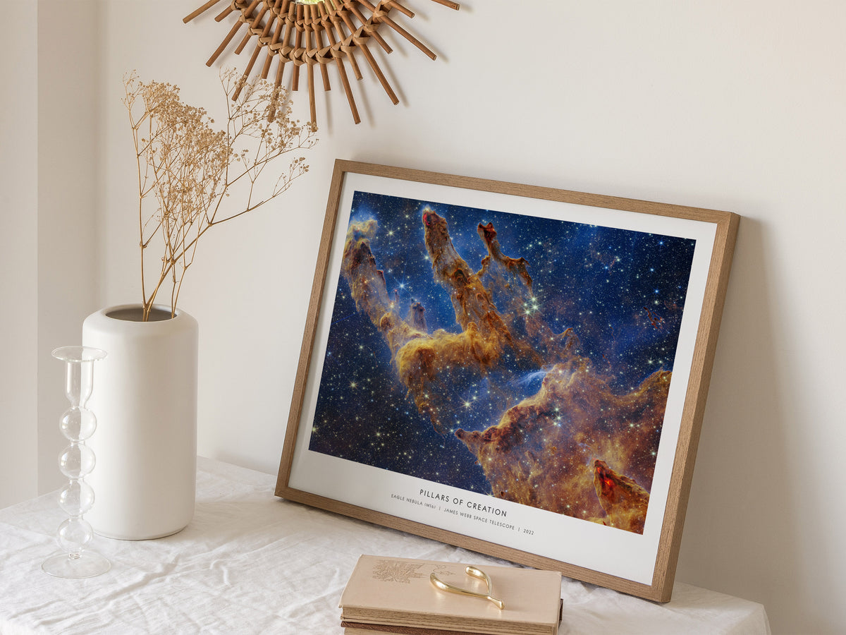 Pillars of Creation Landscape Poster | NASA Eagle Nebula (M16) JWST Poster Space Photography Wall Art — 16x20 in