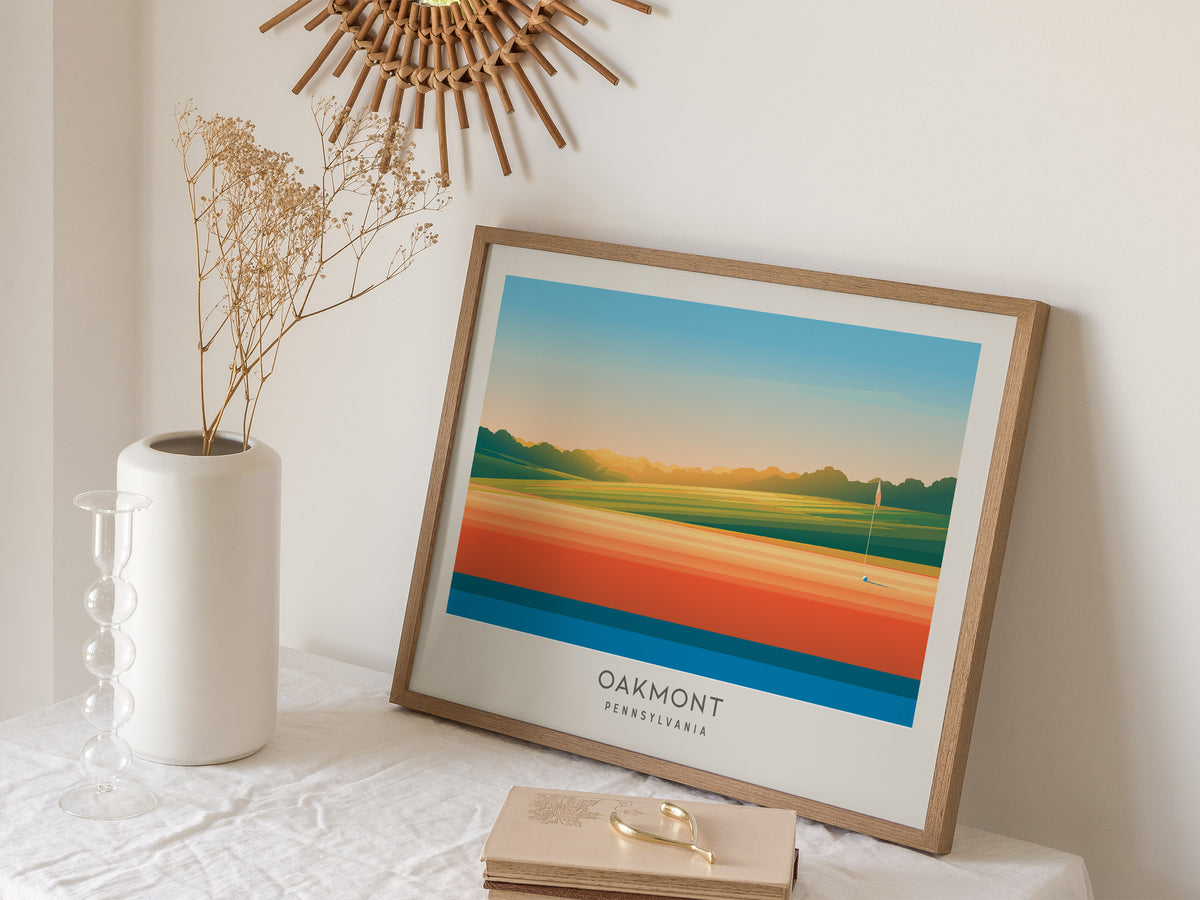 Oakmont Landscape Matte Border Poster | Pennsylvania Travel Wall Art — 16x20 in