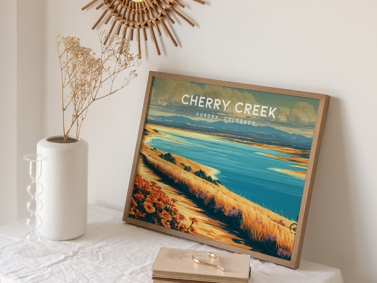 Cherry Creek Landscape Poster | Aurora, Colorado Vacation Wall Art — 16x20 in