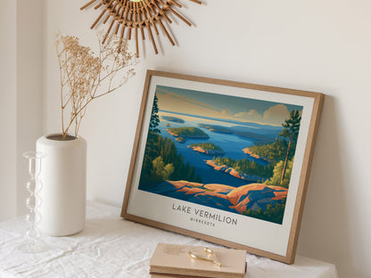 Lake Vermilion Landscape Matte Border Poster | Travel Wall Art — 16x20 in