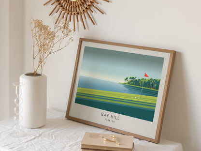 Bay Hill Landscape Matte Border Poster | Florida Travel Wall Art — 16x20 in