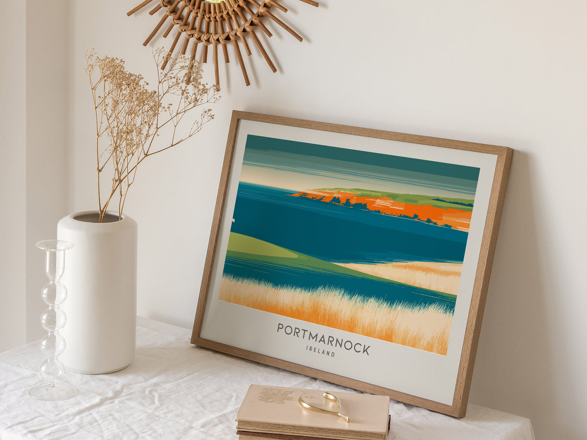 Portmarnock Landscape Matte Border Poster | Ireland Golf Wall Art & Framed or Unframed Decor — 16x20 in