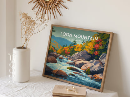 Loon Mountain Landscape Poster | New Hampshire Framed or Unframed Wall Art — 16x20 in