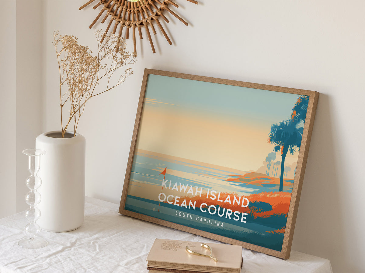 Kiawah Island Ocean Course Landscape Poster | South Carolina Golf Wall Art & Framed or Unframed — 16x20 in