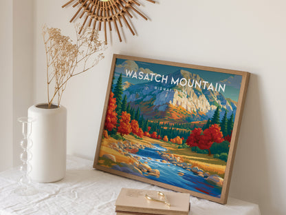 Wasatch Mountain Landscape, Midway, Utah Poster | Alpine Valley Framed or Unframed Wall Art — 16x20 in