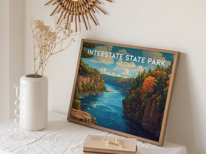 Interstate State Park Landscape Poster | Taylors Falls, Minnesota Travel Wall Art — 16x20 in