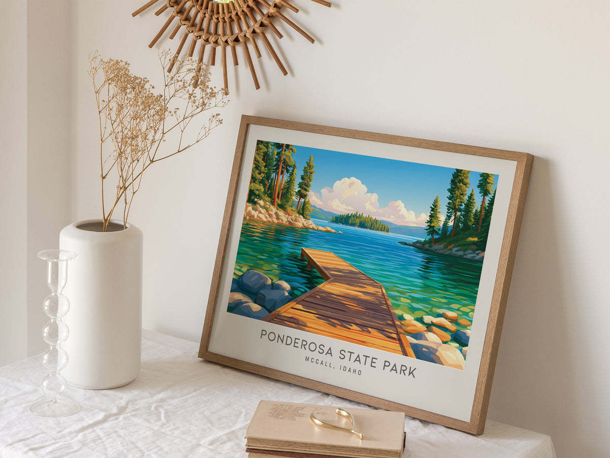 Ponderosa State Park Landscape Matte Border Poster | Mccall, Idaho Travel Gift Wall Art — 16x20 in