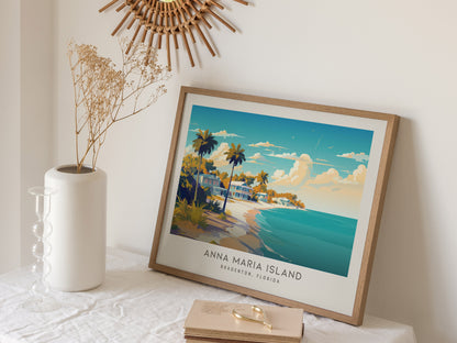 Anna Maria Island Landscape Matte Border Poster | Bradenton, Florida Coastal Beach Decor — 16x20 in